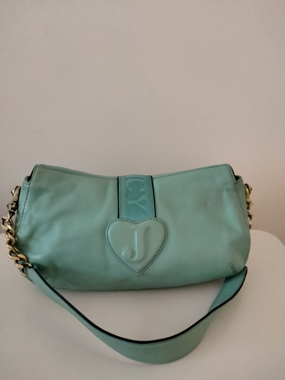 Vintage Mint Green Juicy Couture Shoulder Bag with Heart Accent